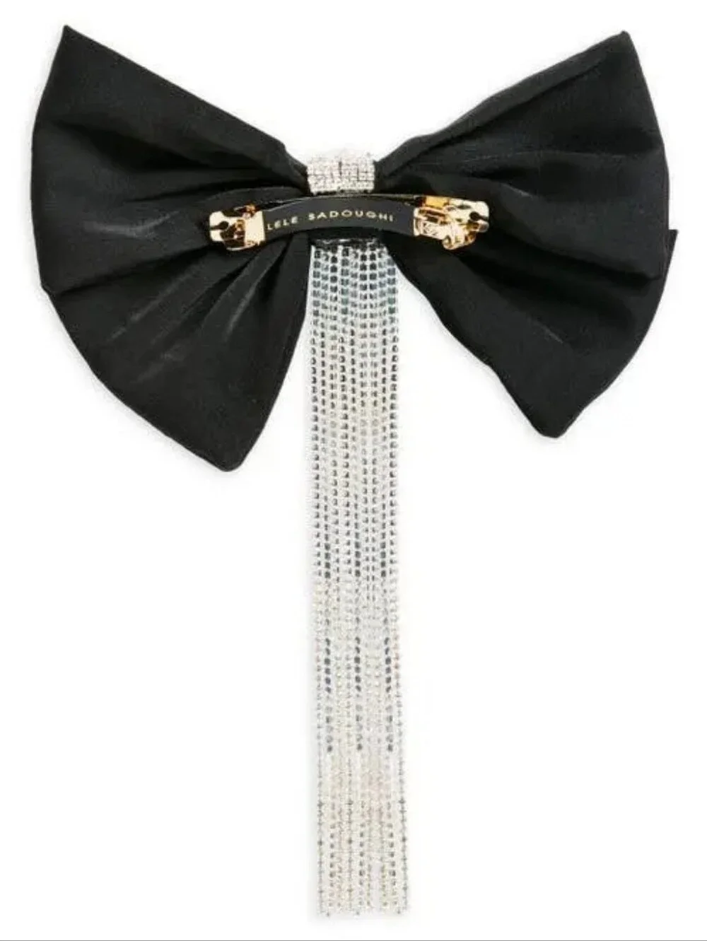 LELE SADOUGHI Jet Crystal Kristina Crystal Bow Barrette